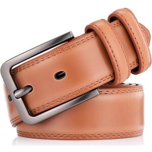 Men's Tan Leather Autolock Belt